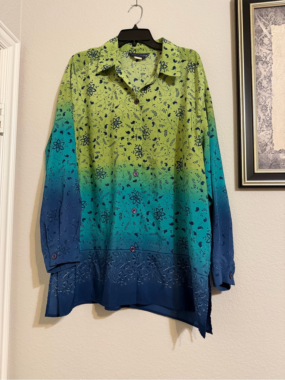 Maggie McNaughton Ombre Floral Tunic Blouse